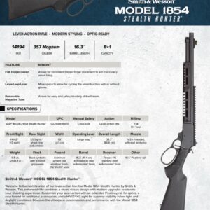 SMITH & WESSON 1854 STEALTH HUNTER 357MAG/38special LEVER ACTION 16.3" 8+1RD BLK